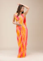 Yellow Stonework Georgette Saree